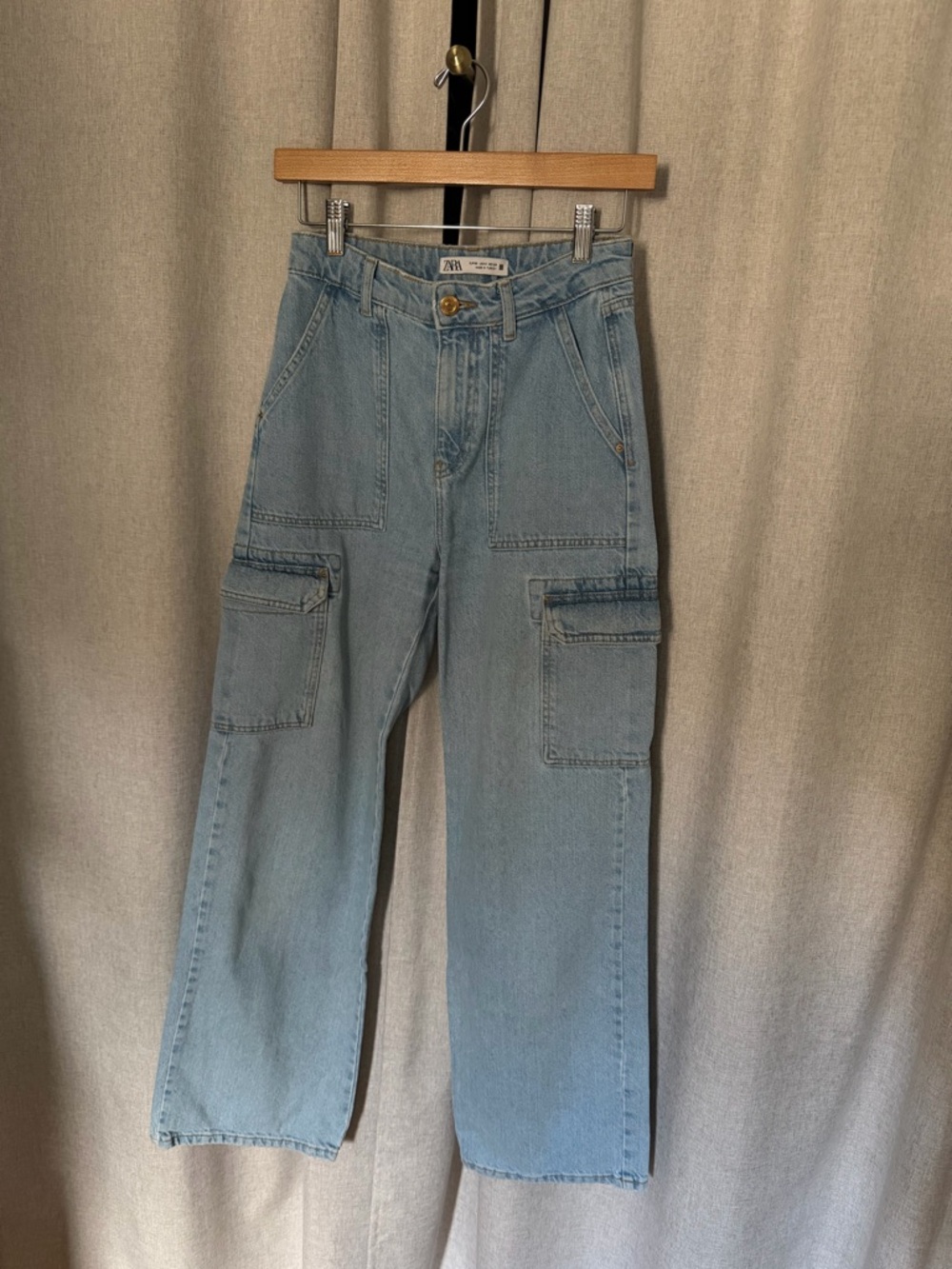 Zara Light Blue Cargo Jeans